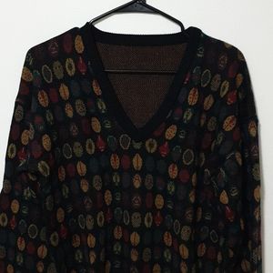 Trendy Wool V-Neck Sweater Patterened